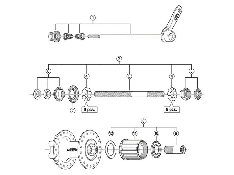 SHIMANO Deore 6-Bolt FH-M525A Freehub Body click to zoom image
